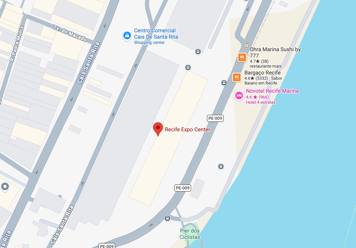 Mapa do Recife Expo Center
